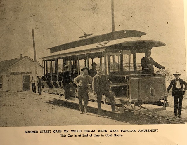 Summer Street Cars on Which Trolly Rides were a popular amusement from Ironton, Ohio to Coal Grove, Ohio. 