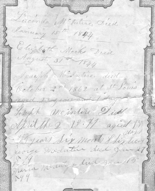McIntyre Family Bible Lawrence County Ohio