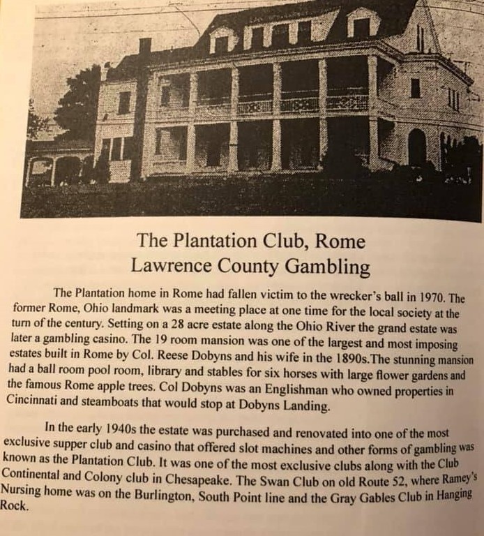 Plantation Club, Rome, Lawrence County, Ohio.