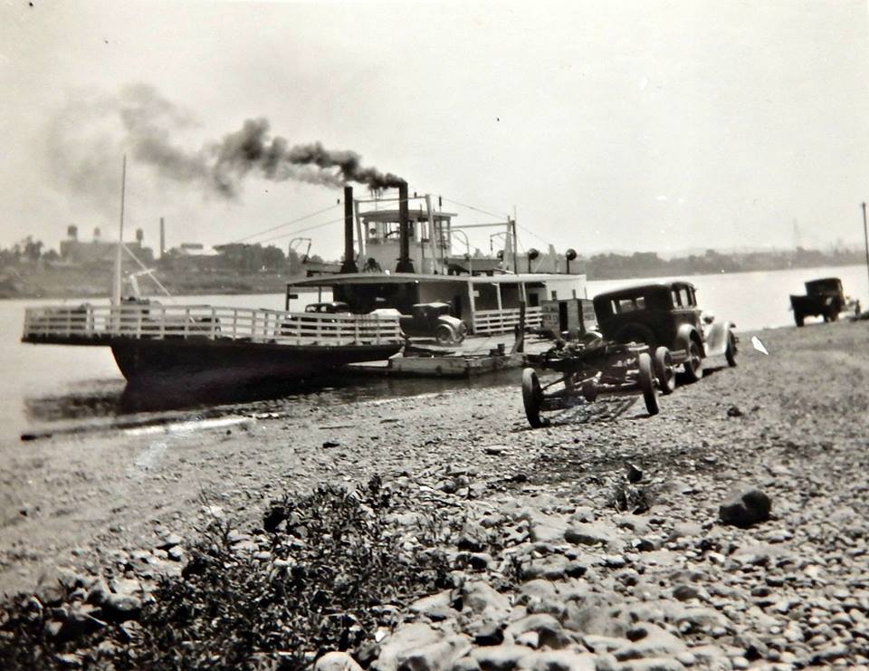 This ferry was actually located west of Proctorville and it was called the 26th Street Ferry. It landed at 26th Street in Huntington. Technically Proctorville is across from Guyandotte which is now part of Huntington. It is not to far from where Stewart's Hot Dog Stand on 5th Ave. in Huntington, WV is located.  - Photo Courtesy of Mark Howell