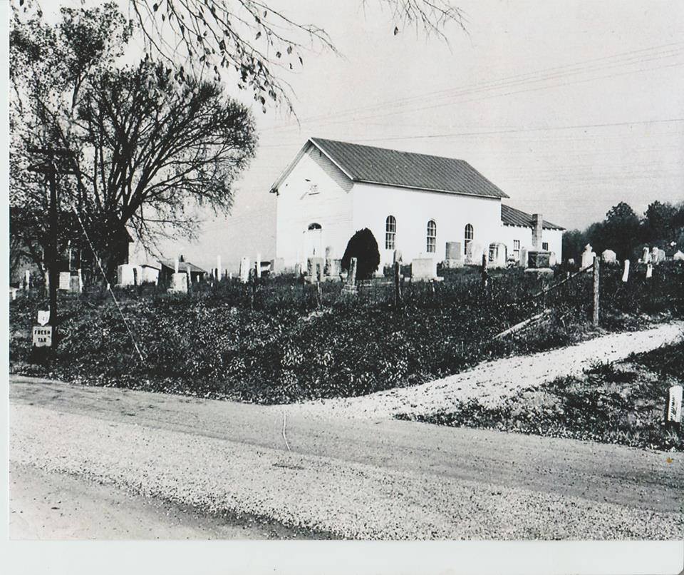 The Getaway Community Church (Getaway Methodist Church) in Getaway, Ohio as it appeared in 1948. Notice the “Fresh Tar” sign. Lawrence Co. – Photo Courtesy of Mark Howell