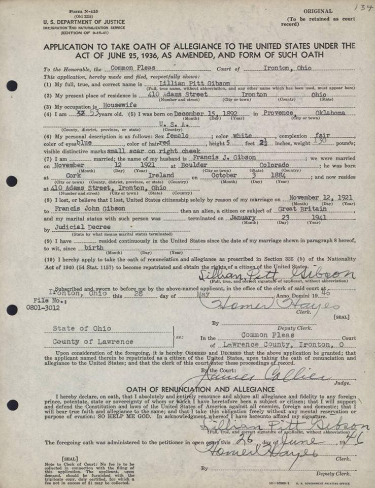 We hear of foreign people becoming citizens of U.S. but here is a little different story. Person born U.S., gave up citizenship when she married foreign person and then applying to be U.S. citizen again. Haven't heard of this before and thought maybe some of you might be interested in this fact also. Photo is F.K. Brown's Grandmother.