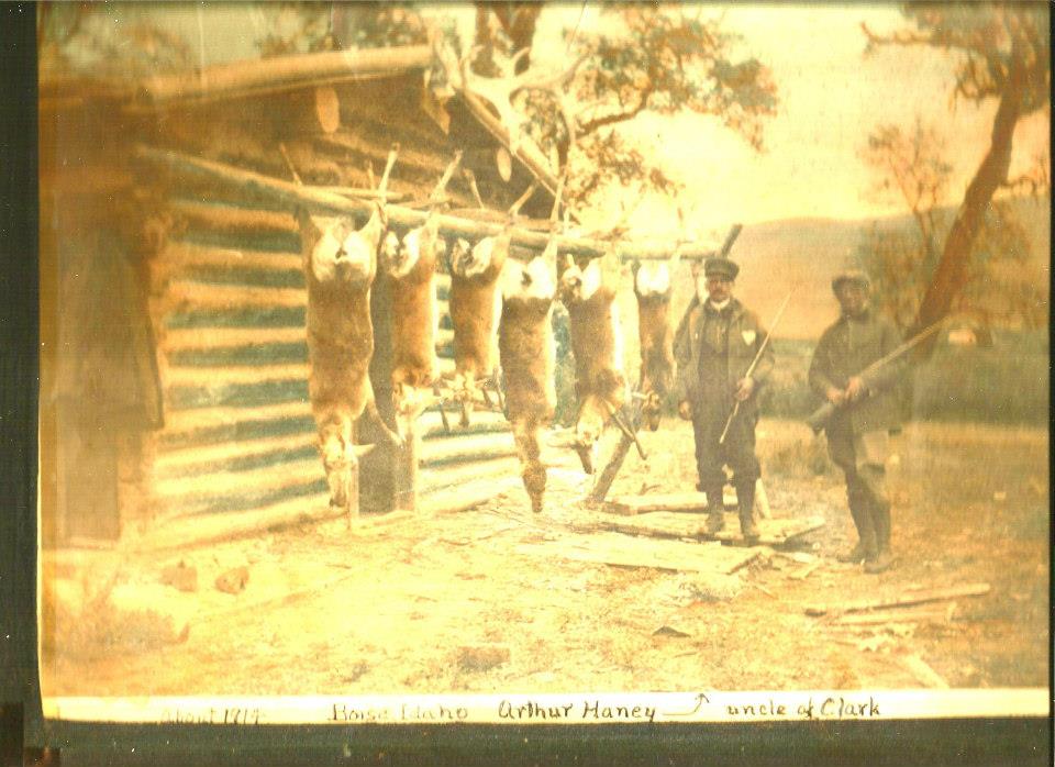 Photo Posted on Facebook Group by F.k. Brown Comment: Lori Hogan Mike had given this to me before but couldn't find it quickly so just got it again from him. This is Arthur in about 1914 on a hunting trip. HE is the man on left. 