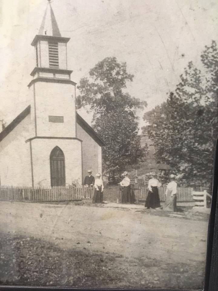 Has anyone seen this pic before and i.d. where it was. Right now people are leaning towards church at Hecla. Found deed issued from Hecla Iron to Hecla Methodist Episcopal church in Jan. 1888. but church could go back to even 1830s. - Photo Courtesy of  F.K. Brown