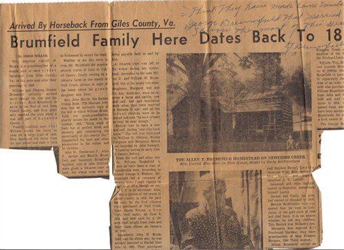 Photos of Early Brumfield Family from Lawrence County, Ohio