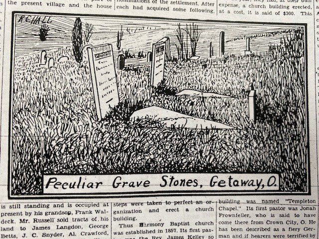 Peculiar Grave Stones, Getaway, Ohio
