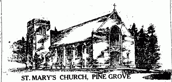  Today          the congregation and pastor of St. Mary's church at Pine Grove will celebrate          the diamond jubilee of the establishment, which was founded in 1849 by          Rev. Father Emil Thienton. The celebration will be marked with appropriate          exercises and services, sermons and cheer and all are invited to attend.