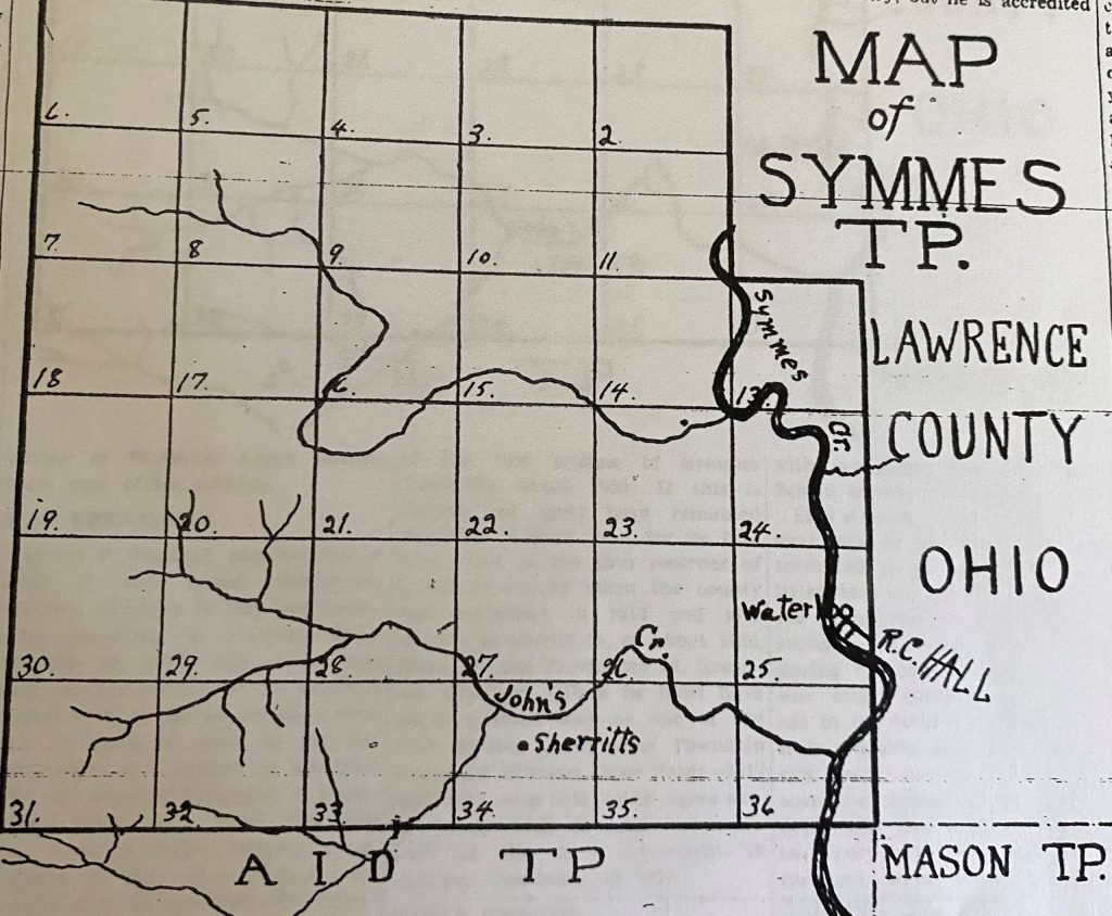 Map of Symmes Township, Lawrence County, Ohio