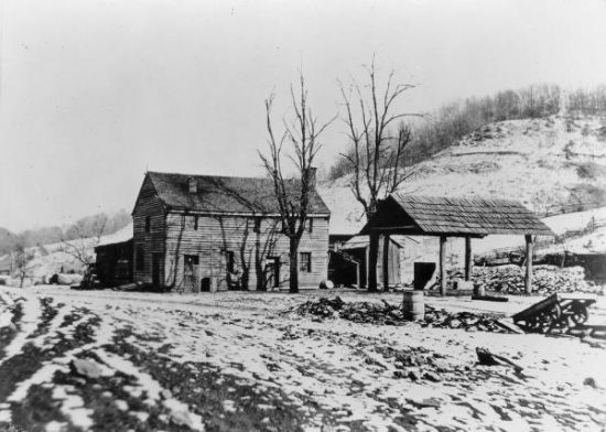 Description: Reproduction of a photograph depicting the store and office at Buckhorn Furnace in Lawrence County, Ohio. The original photograph was taken between 1865 and 1877. View on Ohio Memory.