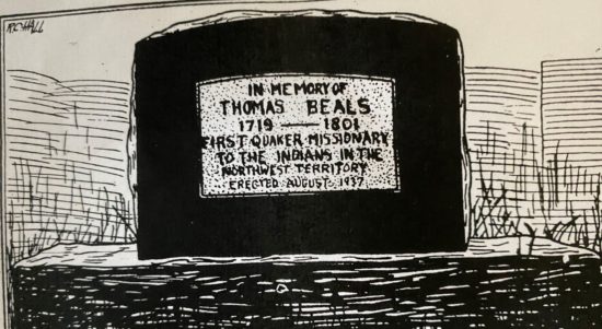 Thomas Beals Headstone drawing by R.C. Hall