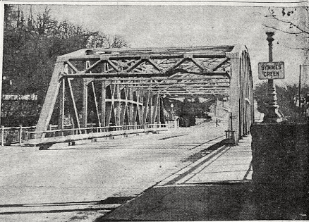 Symmes Creek Bridge in Chesapeake, Ohio, photo taken in 1919. From newspaper article in 1949.