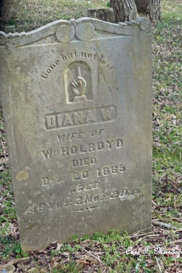 Tombstone of Diana Wakefield Holroyd, Lawrence County, Ohio, Wakefield Cemetery