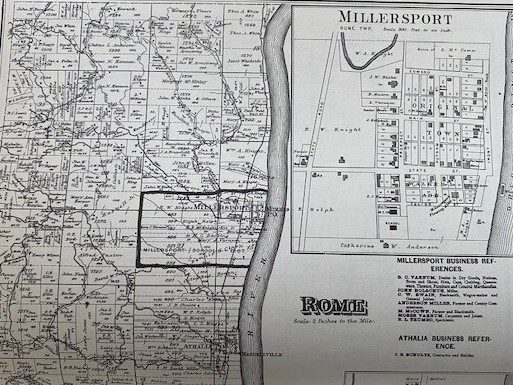 Hardesty Atlas Map 1887 of Rome Township and Millersport, Ohio