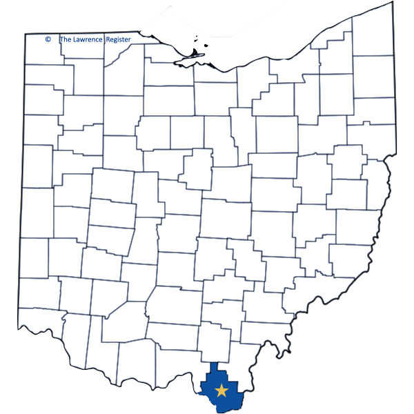 Lawrence County Ohio Shaded in Navy Blue