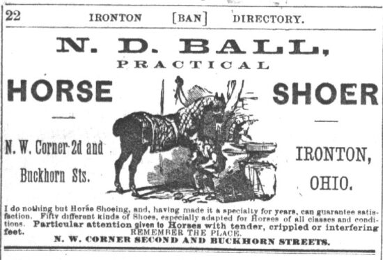 N.D. Ball Horse Shoer Ironton, Ohio