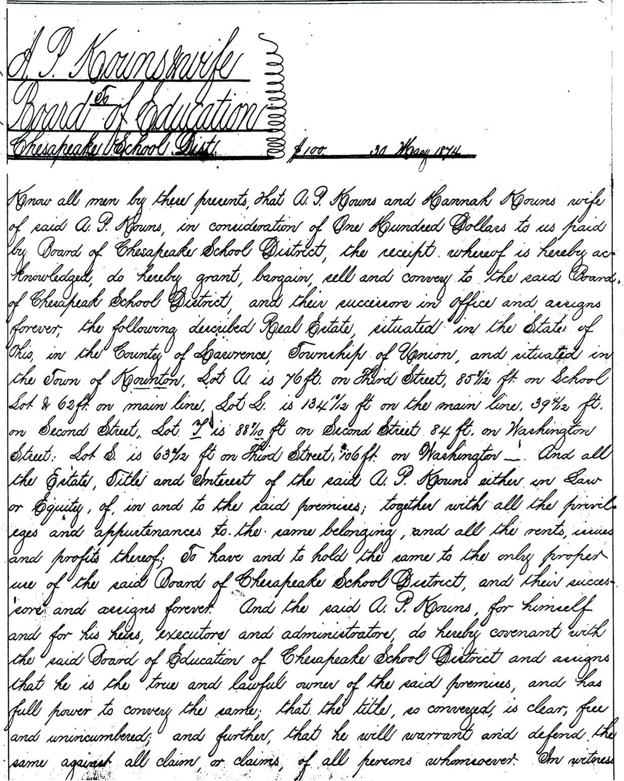 Law. Co., Ohio Deed Book 33, page 340
