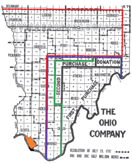 The Ohio Company Map showing purchased land 